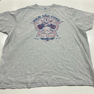 Wild and Free Tour ‘76 MEN'S 3XL Patriotic Rock Music T-Shirt Graphic Tee Gray